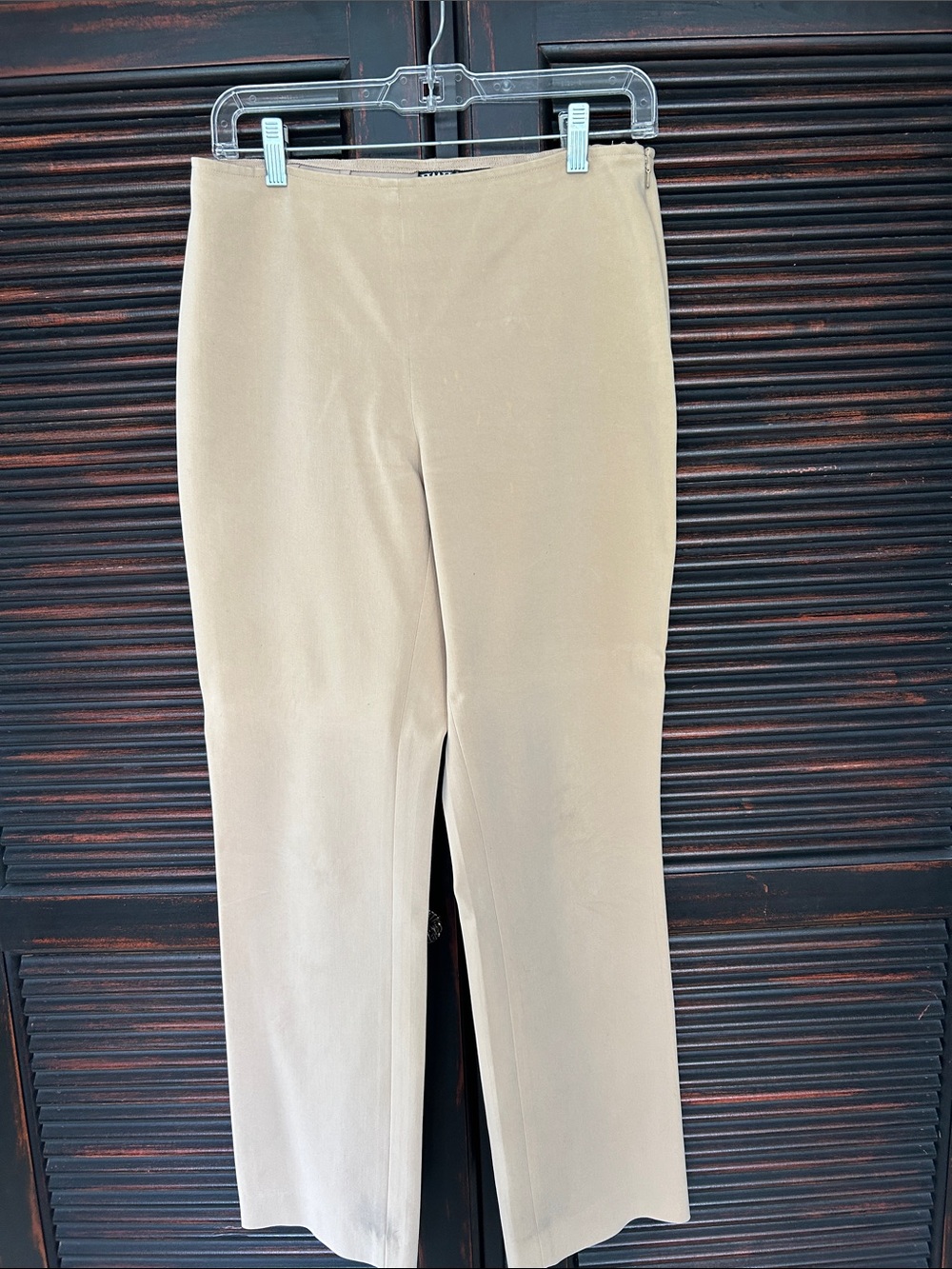 Women's Beige Slim Straight Trousers